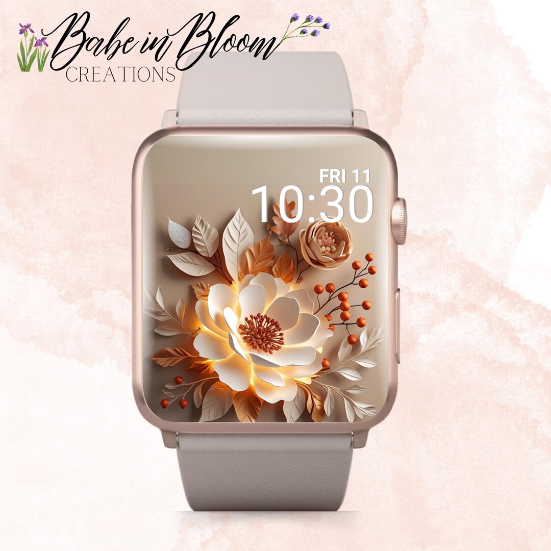 3D Glowing Flower Apple Watch Wallpaper, Fall Floral Apple Watch Face ...