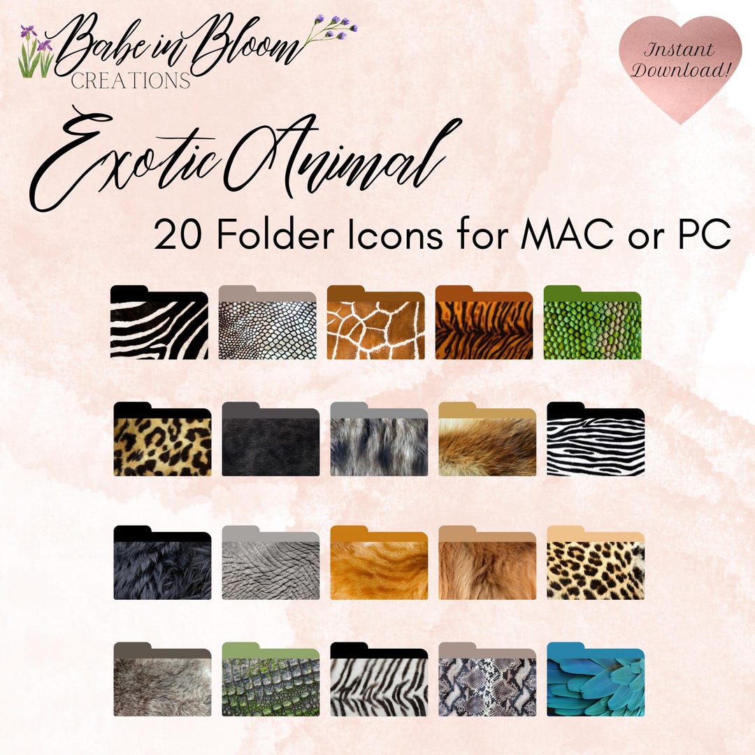 Exotic Animal Aesthetic Desktop Folder Icons, Exotic Mac Icons ...