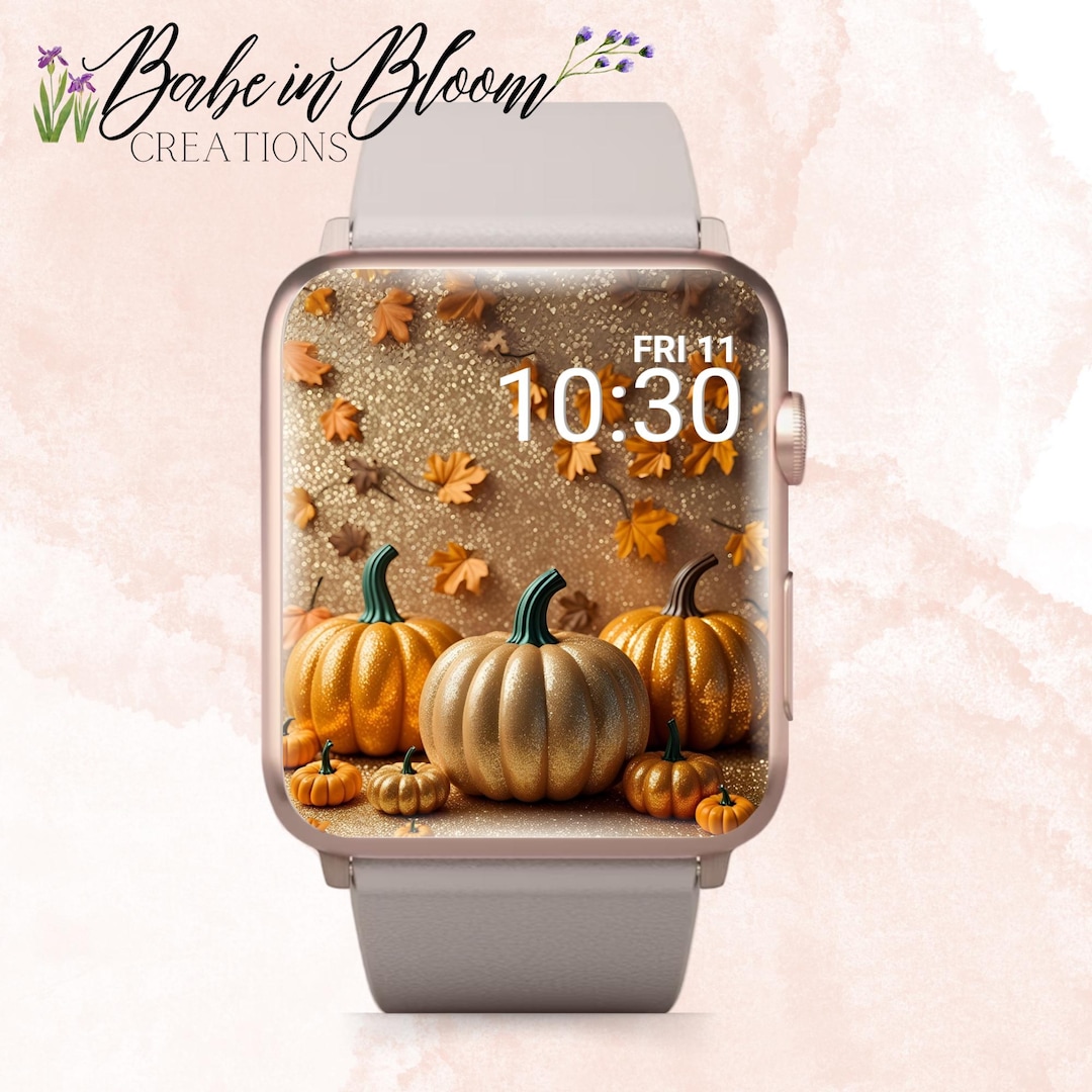 3D Fall Apple Watch Wallpaper, 3D Pumpkin Apple Watch, Sparkly Pumpkin ...