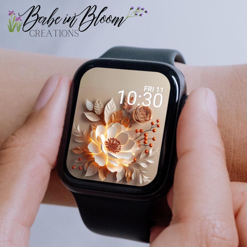 3D Glowing Flower Apple Watch Wallpaper, Fall Floral Apple Watch Face ...