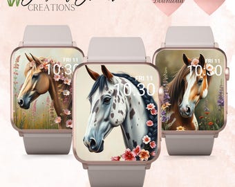 Set of 3 Beautiful Horse Apple Watch Wallpapers, Horse Apple Watch Face, Horse Lover Apple Watch, Gorgeous Apple Watch Wallpaper, Spring
