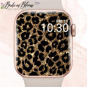 Glitter Leopard Apple Watch Wallpaper, Glitter Apple Watch Wallpaper, Glitter Watch Face, Glitter Leopard Watch, Glitter Cheetah, 3D Girly