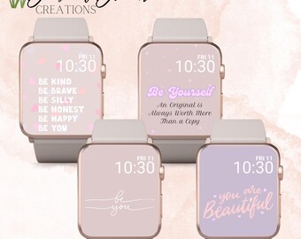 Set of 4 Be Yourself Apple Watch Wallpaper, Self Love Apple Watch Wallpaper, Be Original Apple Watch Face Motivational Apple Watch Wallpaper