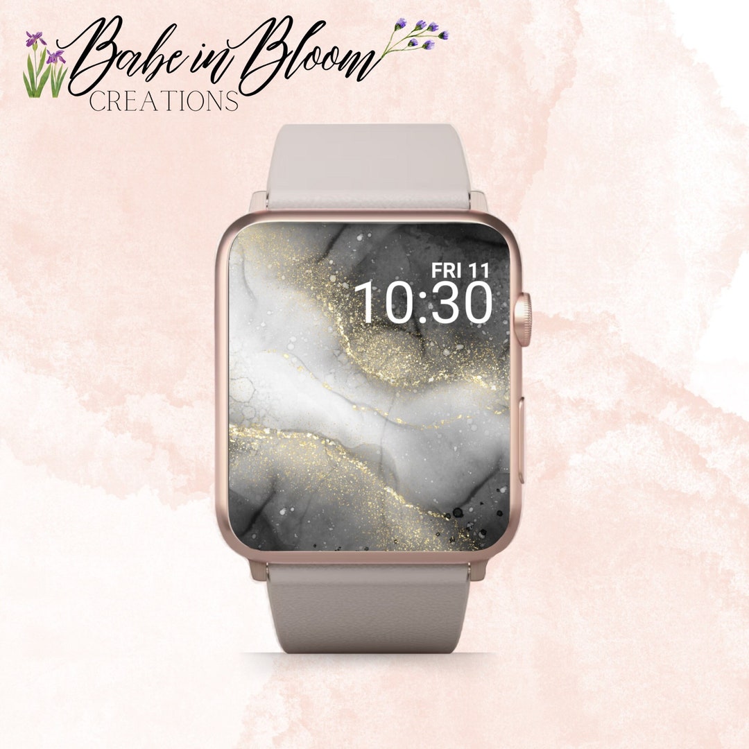 Black and Gold Marble Apple Watch Wallpaper, Marble Apple Watch