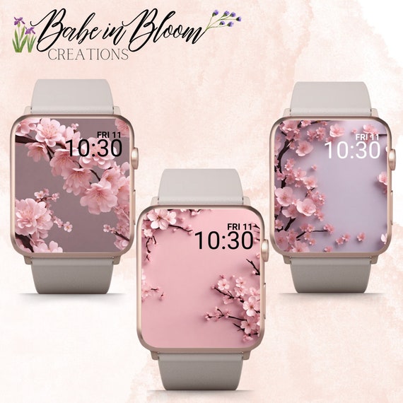 Set of 3 Cherry Blossom 3D Apple Watch Wallpapers Cherry Blossom Apple Watch Wallpaper Floral Apple Watch Face 3D Floral Apple Watch Face Etsy