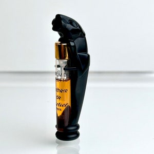 CAVAREE Rare Panthère de Cartier Vintage Late 80s Parfum De Toilette Original Formula Fragrance Perfume Glass Vial Sample 1987 1.1 ml