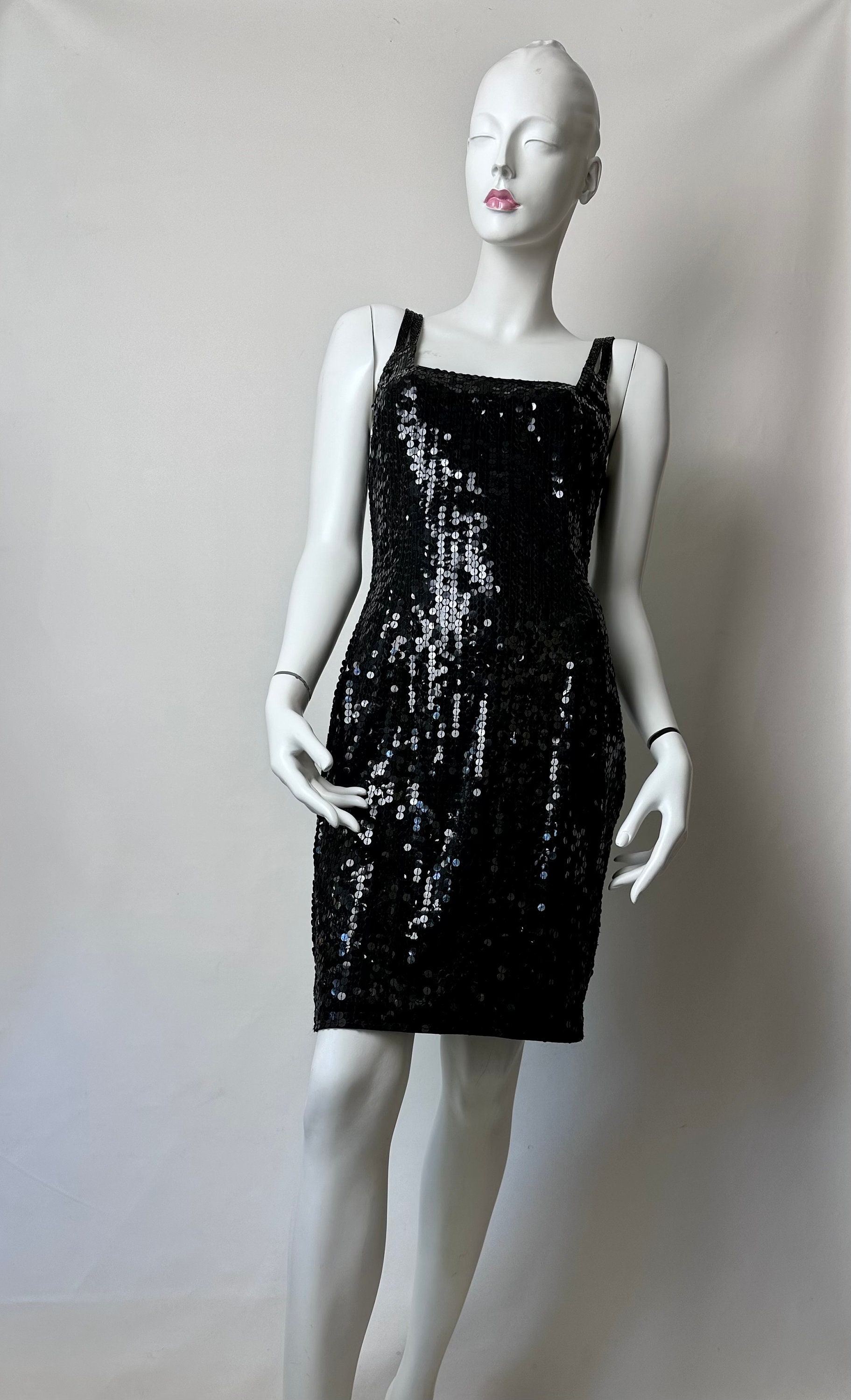 CAVAREE Vintage 90s Della Roufogali Niteline Dress LBD Black