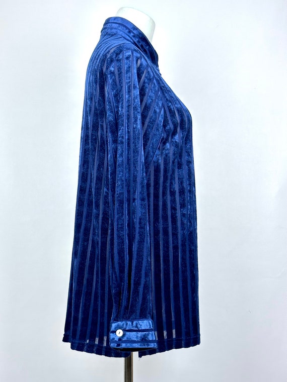 Vintage 80s C&A Yessica Midnight Blue Velveteen A… - image 4