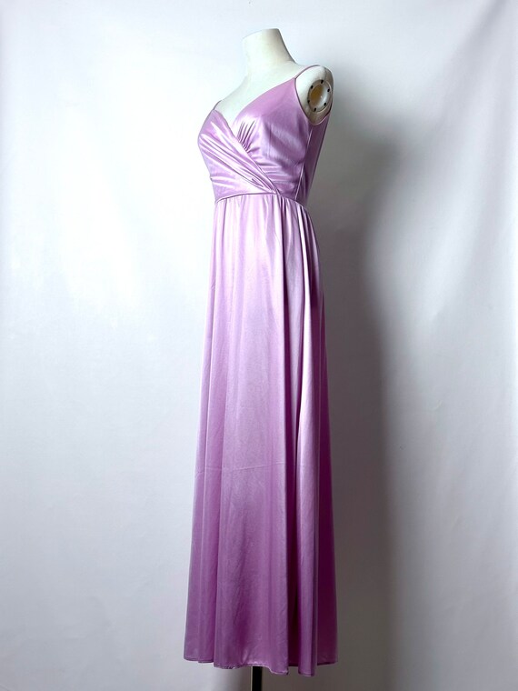 Vintage 70s Eve Of Milady Pink Purple Nylon Faux … - image 4