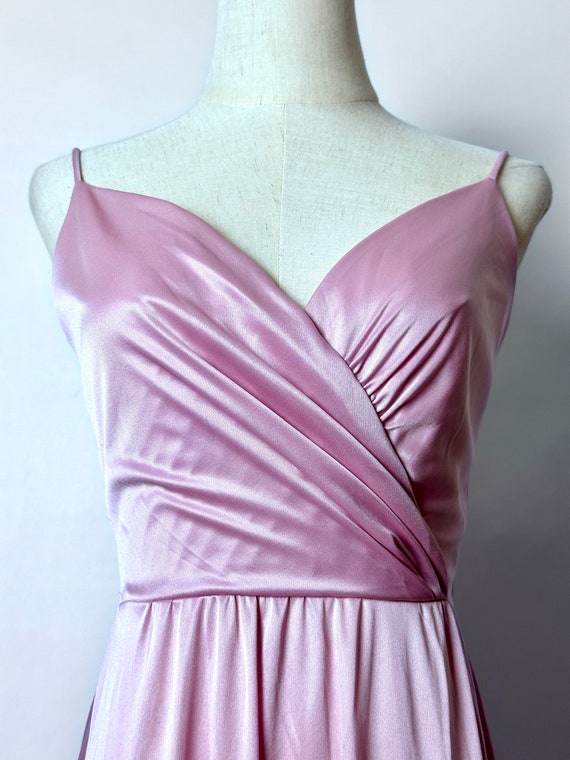 Vintage 70s Eve Of Milady Pink Purple Nylon Faux … - image 9