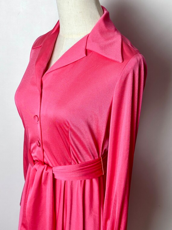 Vintage 70s Gail Gray Coral Pink Button Down Poin… - image 9