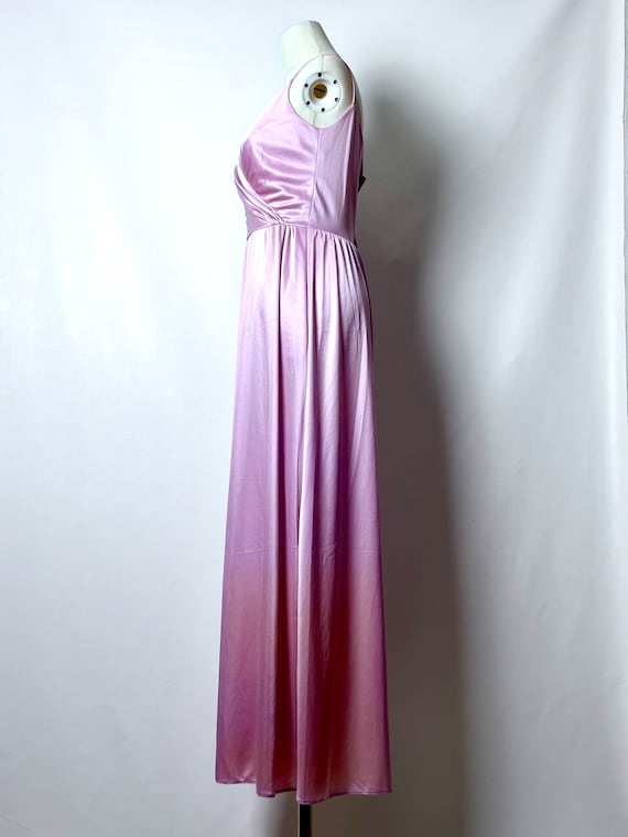 Vintage 70s Eve Of Milady Pink Purple Nylon Faux … - image 5