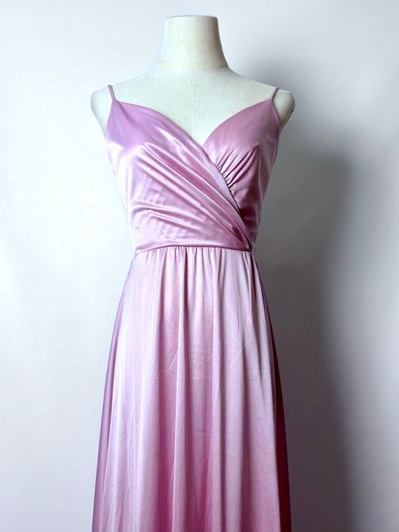 Vintage 70s Eve Of Milady Pink Purple Nylon Faux … - image 7
