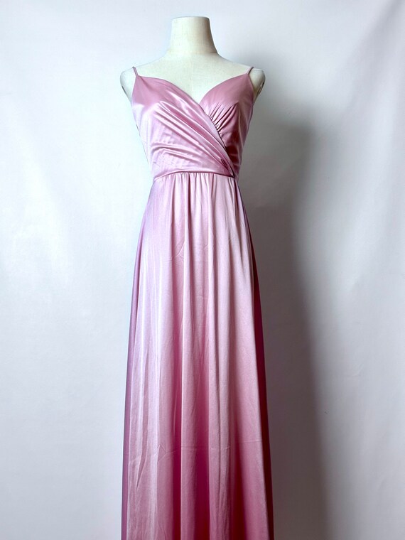 Vintage 70s Eve Of Milady Pink Purple Nylon Faux … - image 2