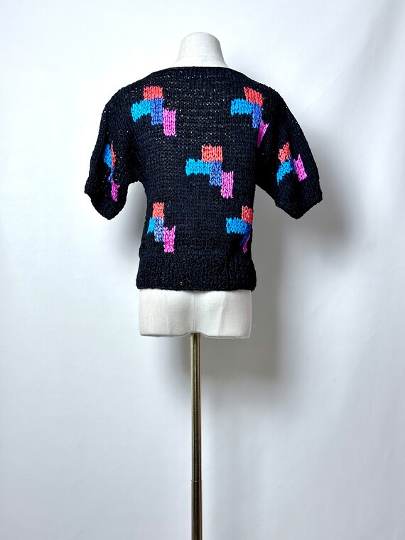 Vintage 80s Argenti Rayon Knit Sweater With Abstr… - image 5
