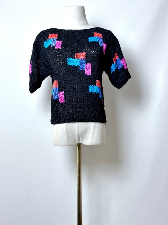 Vintage 80s Argenti Rayon Knit Sweater With Abstr… - image 10