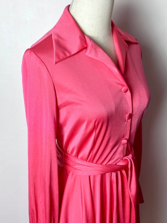 Vintage 70s Gail Gray Coral Pink Button Down Poin… - image 8