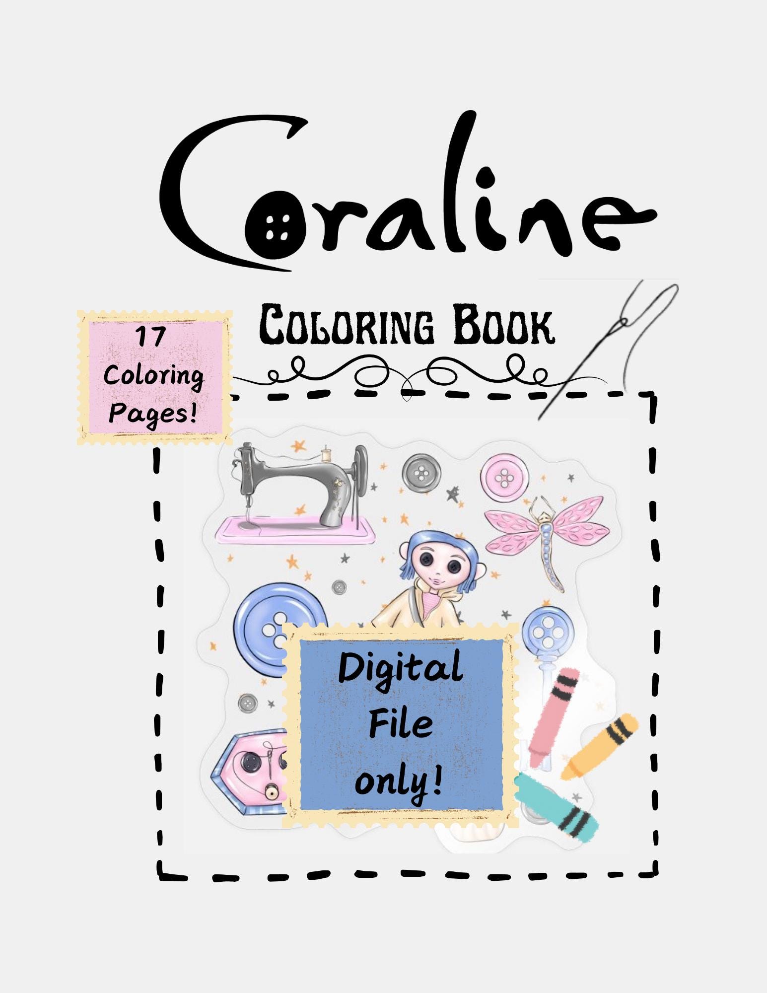 Coraline Coloring Book a Digital File of 17 Coloring Pages - Etsy