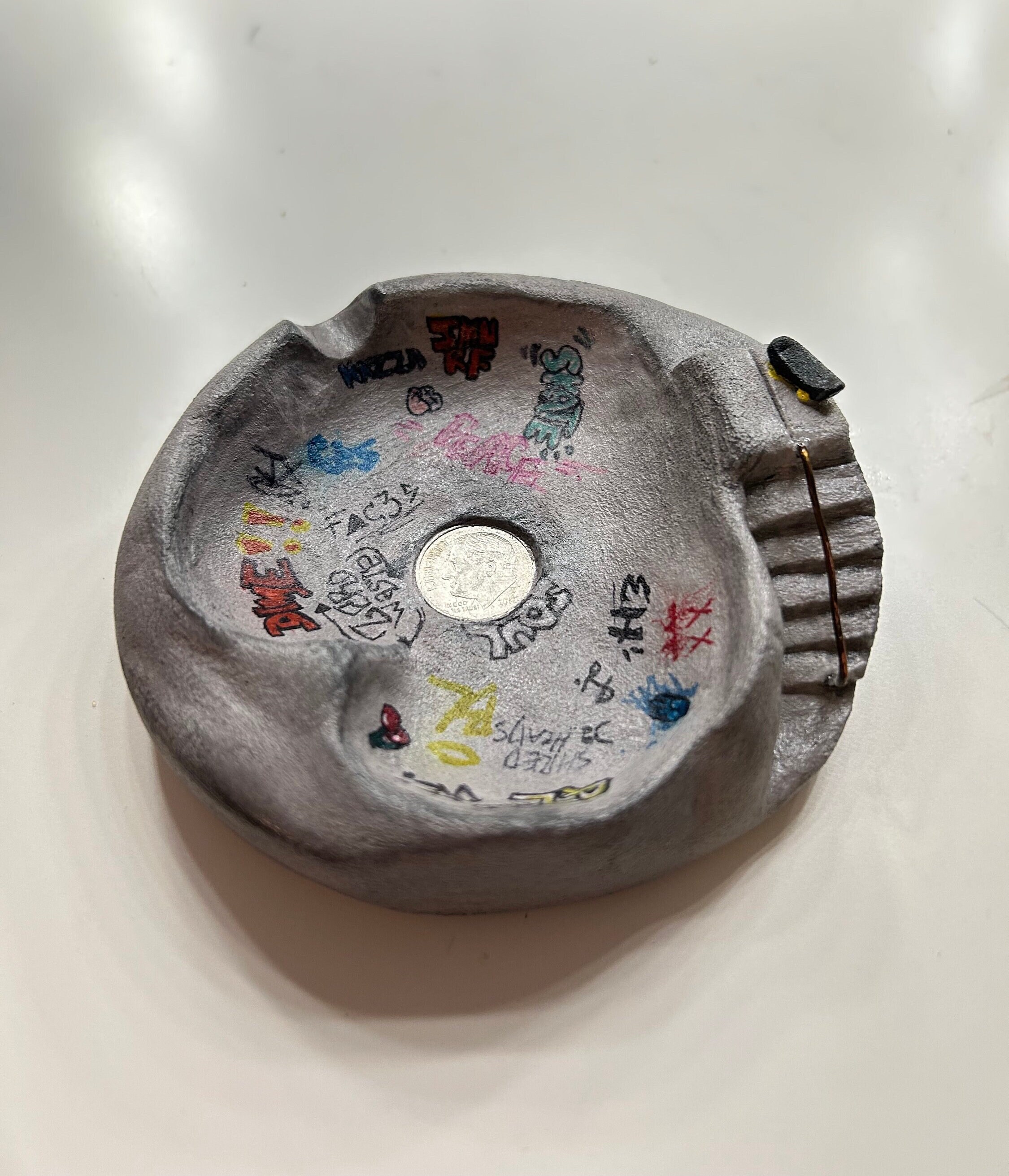 Skatepark Ashtray Graffiti Painted Ceramic Art - Etsy