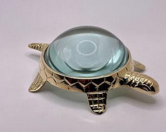 Brass Turtle Magnifying Glass - Office Decor Gift - Reading Tool