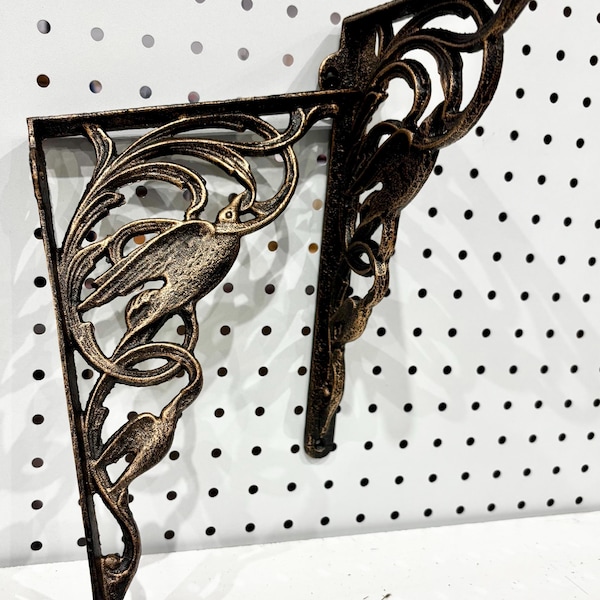 Cast Iron Shelf Brackets Pair – Bronze Dove Design, Home Decor Hardware