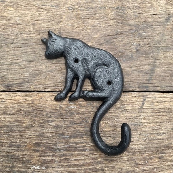 Cast Iron Cat Wall Hook Etsy