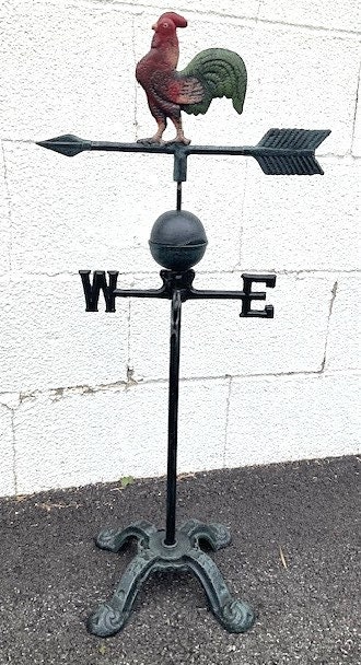 Rustic Cast Iron Rooster Weathervane - Garden Decor, Outdoor Gift - Etsy