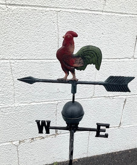 Rustic Cast Iron Rooster Weathervane - Garden Decor, Outdoor Gift - Etsy