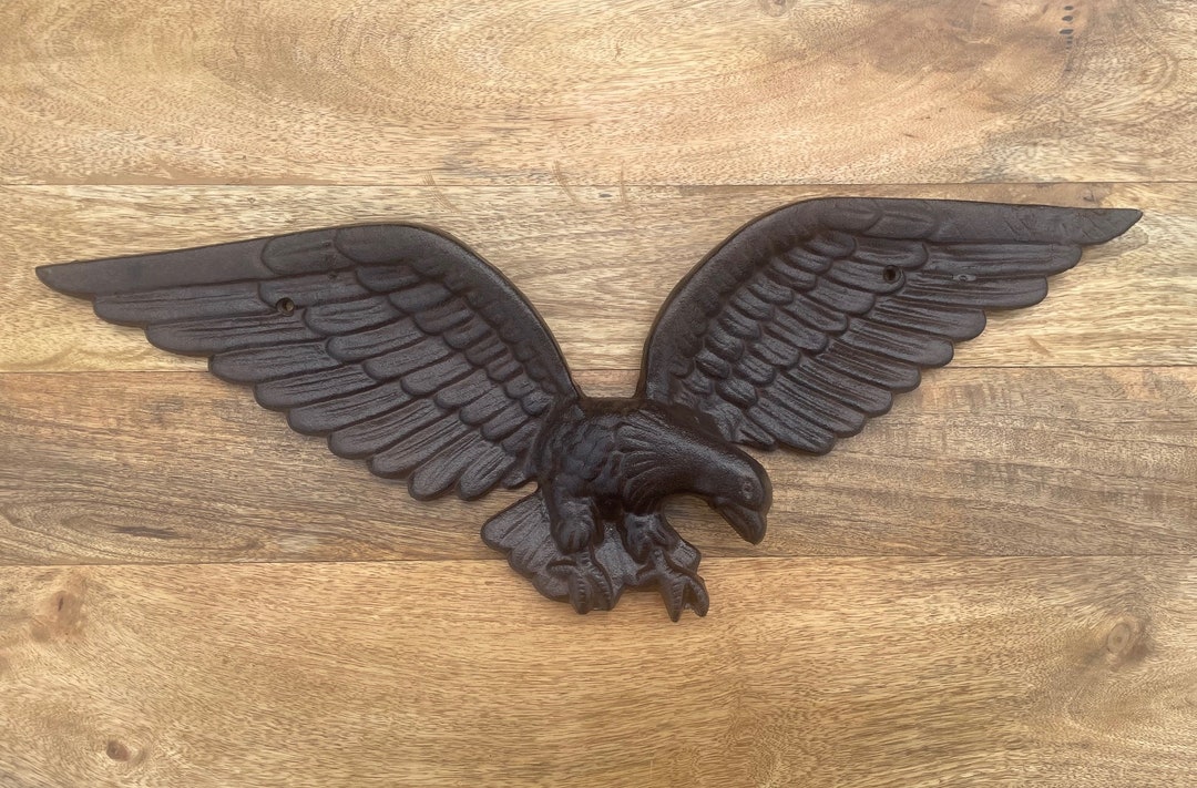 Eagle Wall Plaque Cast Iron Wall Decor Etsy