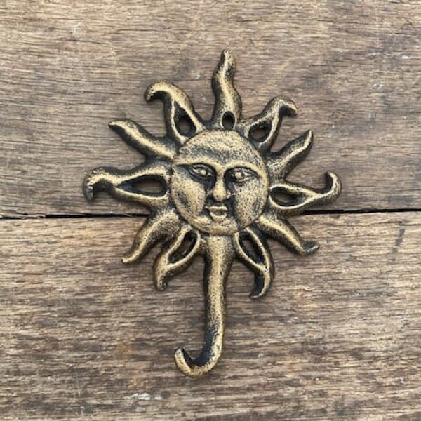 Sun Hook with Bronze Finish - Cast Iron Hook for Hats, Jackets, Coats, Ect. - Home and Wall Decor- buy multiple and save!