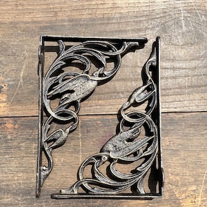 Shelf Bracket Pair - Cast Iron - Elegant Bird Design - Bronze Finish - Dove - Home Decor/Home Renovation - Wall Brackets - Shelving Hardware