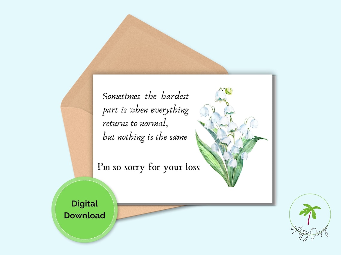 Condolence Card Printable - Etsy