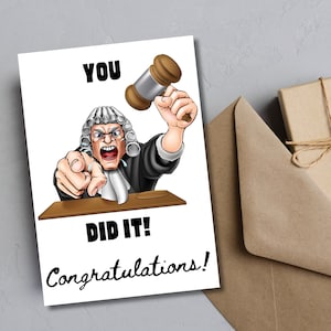 Gefeliciteerd kaart voor advocaat; Toegang tot de bar