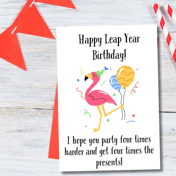 Funny Leap Year Birthday Card Printable