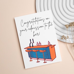 Tarjeta de felicitaciones para abogados; admisión al colegio de abogados
