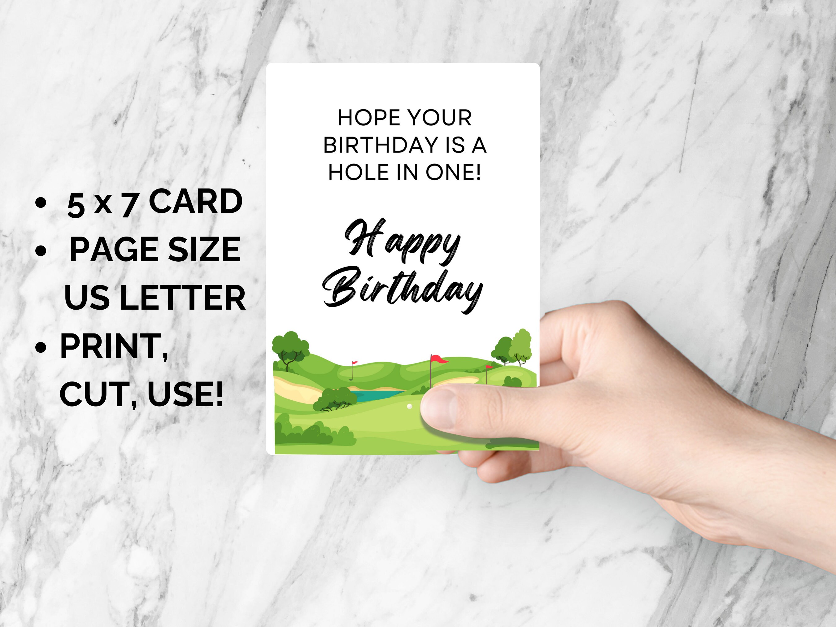 Golf Birthday Card Printable - Etsy