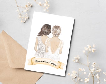 Gay Wedding Card Forever & Always; Printable