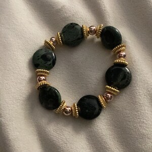 Genuine jasper and hematite bead bracelet