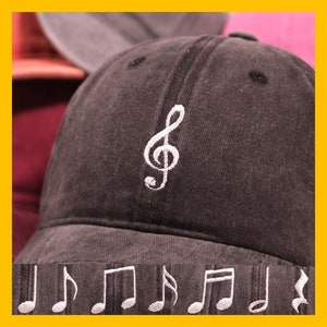 Notes de musique, chapeau brodé pour papa, cadeau de partitions personnalisées pour professeur de musique, musicien