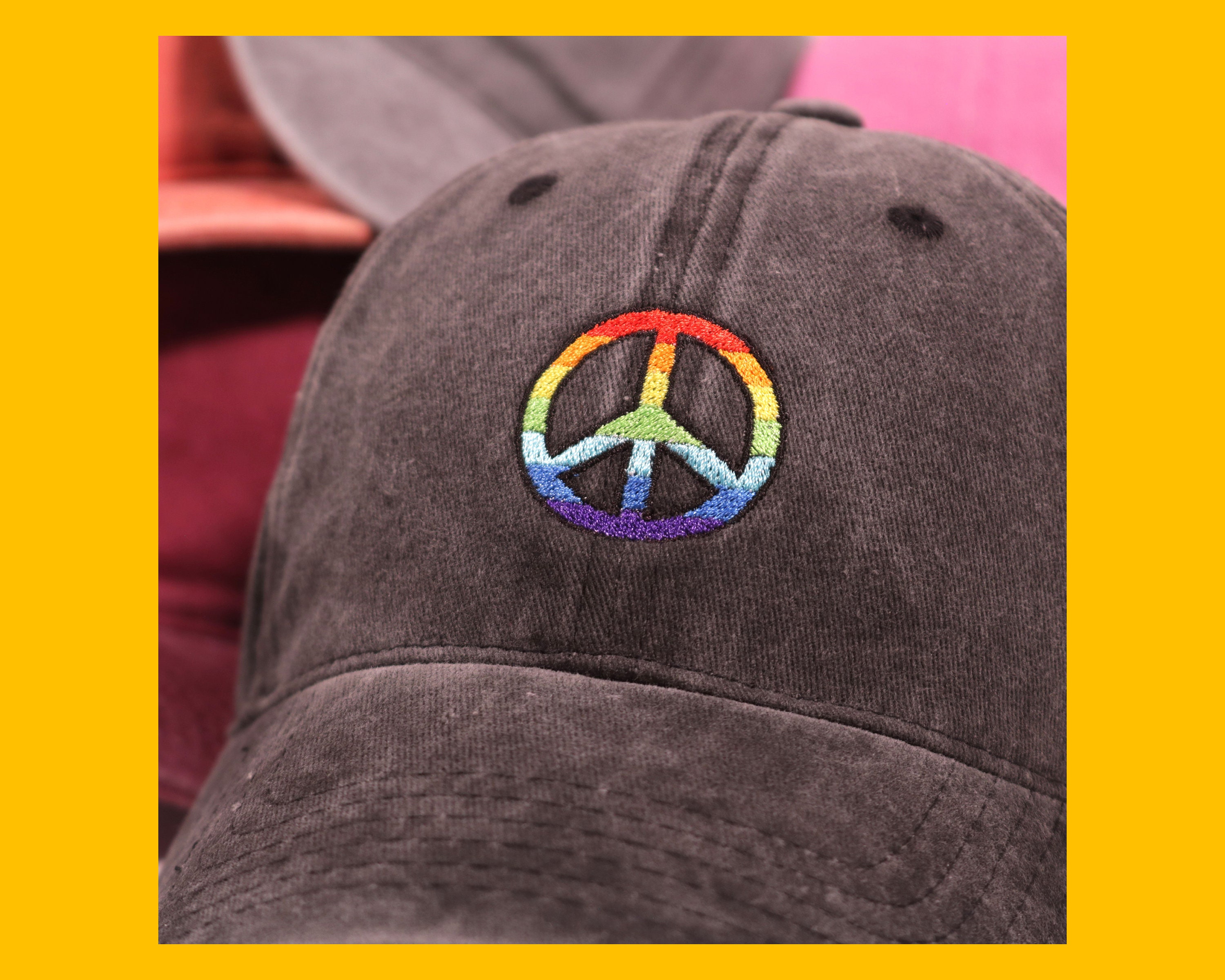 Hat With Peace Sign - Etsy