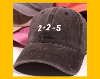 Gorra de papá bordada de George Orwell de 1984, personalizada, 2+2=5, regalo para amantes de los libros