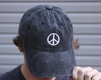 Embroidered Peace Symbol Baseball Cap | Minimalist Cotton Dad Hat
