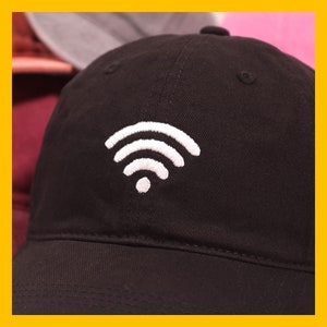 Wi-Fi Symbol Embroidered Dad Hat Technology Gift For Tech Bros