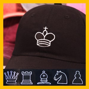 King And Queen Chess Pieces Embroidered Dad Hat Online Chess Game Icons