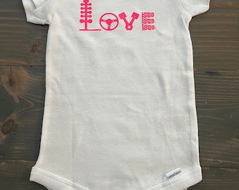 Drag Racing Baby Onesie - Love Drag Tree