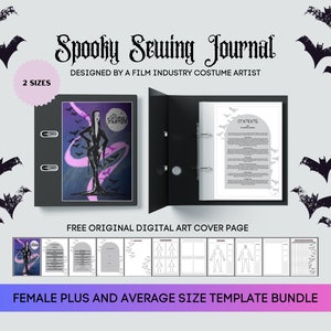Multiple Size Printable Sewing Journal | Sewing Planner | PDF Download |Average Size Female Template | Pattern Organizer | Digital File |