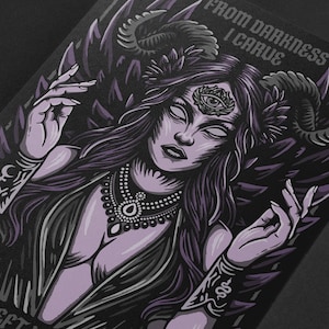 Lilith - Art Print - Available in A3/A4 - Wall Art Gift Gothic Home Decor Alternative Occult Witch Dark Goddess Mystical Vintage Goth Tarot