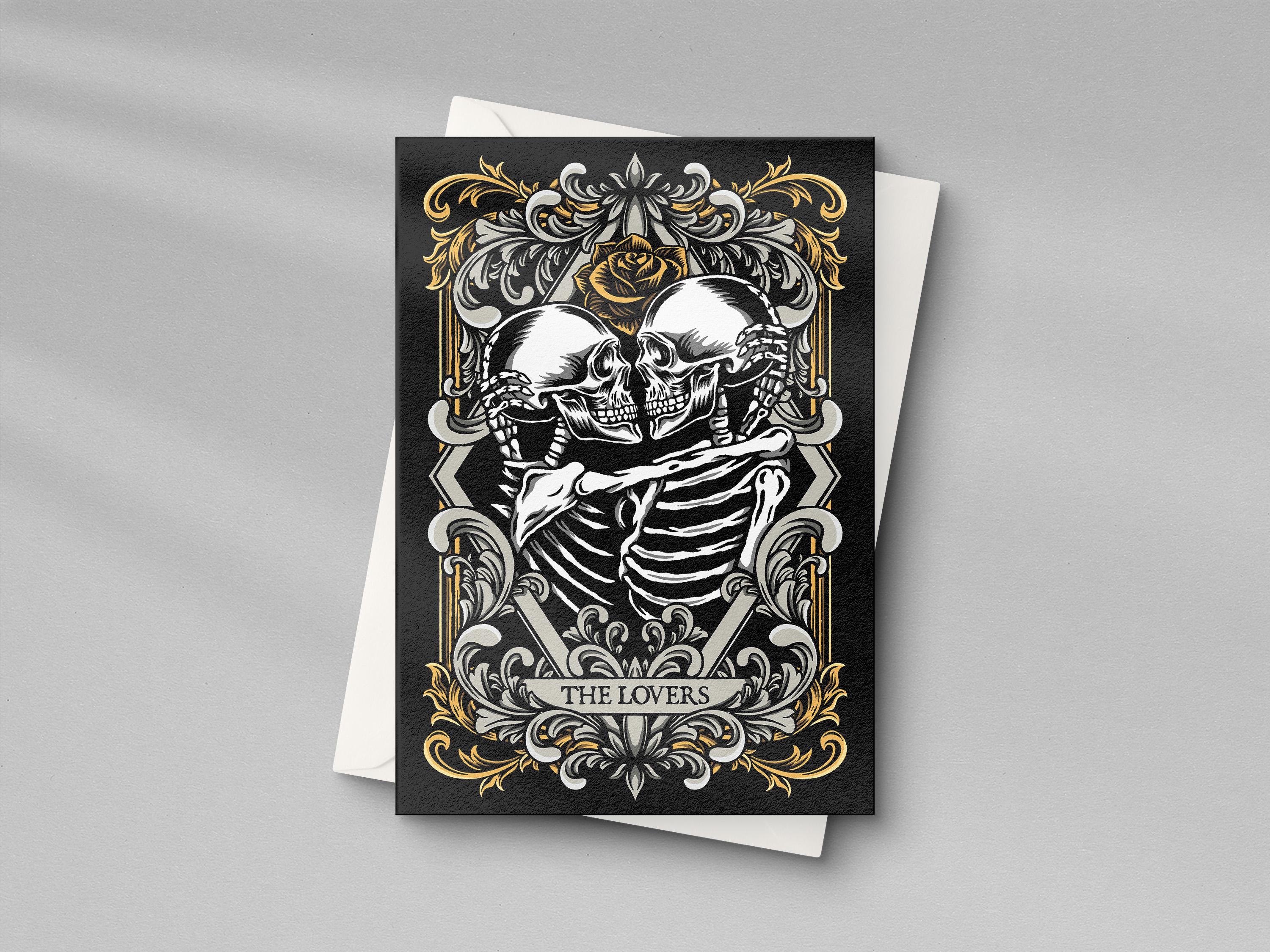 The Lovers Tarot Card: Gothic Valentine's Day Greeting Card - Etsy
