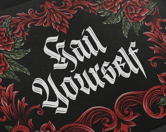 Hail Yourself - Art Print - Available in A3, A4 & A5 - Wall Art Gift Gothic Home Decor Alternative Occult Witch Mystical Vintage Goth Tarot