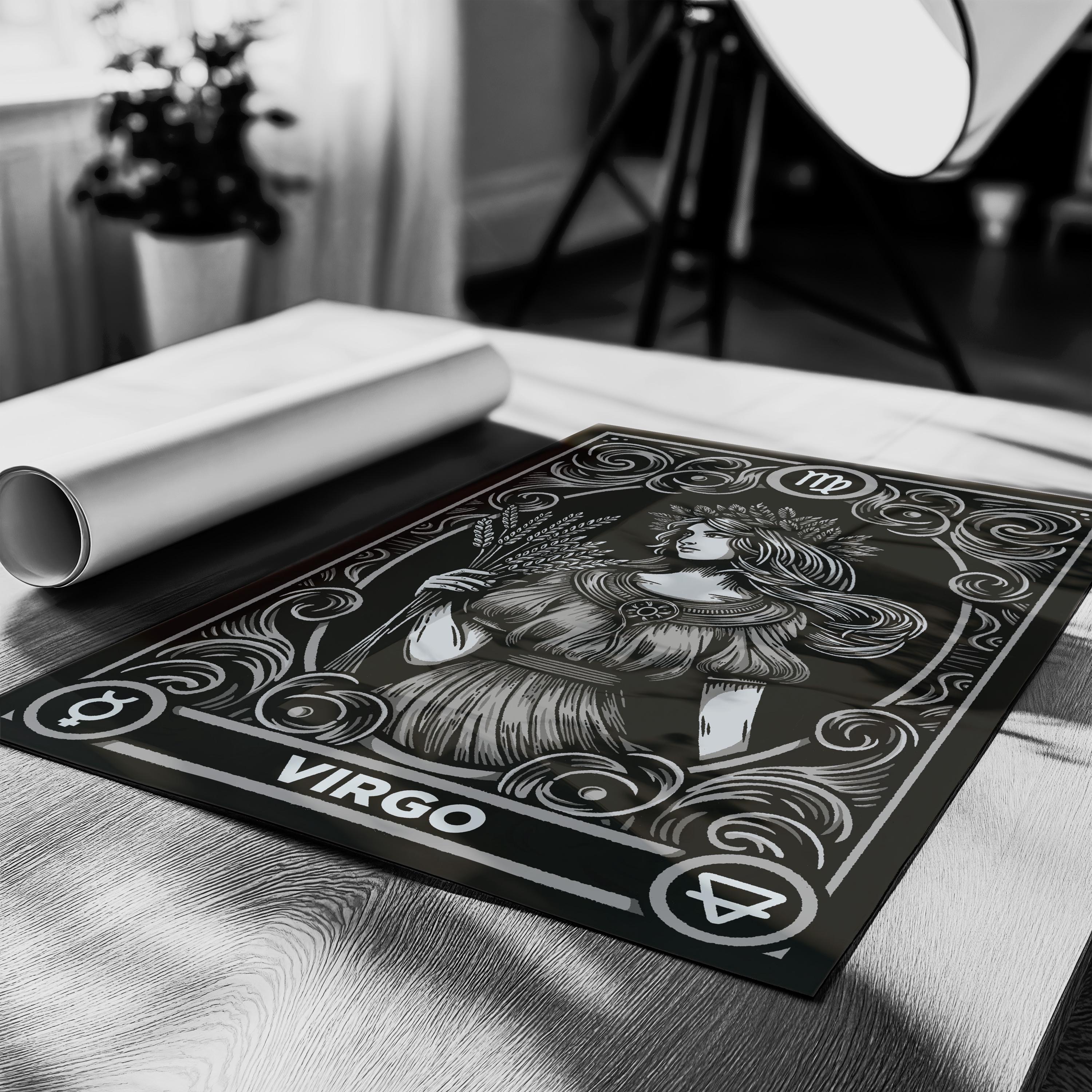 Virgo Art Print: Gothic Zodiac Wall Decor - Occult Tarot (A3) - Etsy